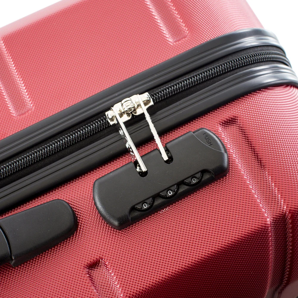 heys armourlite 4-wheel hard luggage tsa lock 3pcs set (red) - Image 15