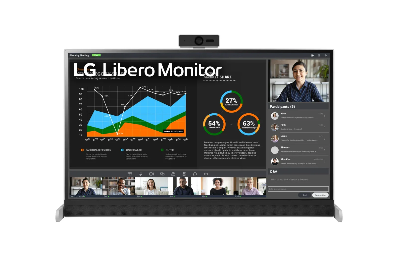 LG 27BQ70QC-S 27-inch QHD (2560 x 1440) IPS Libero Monitor with Detachable Full HD Webcam - Image 4