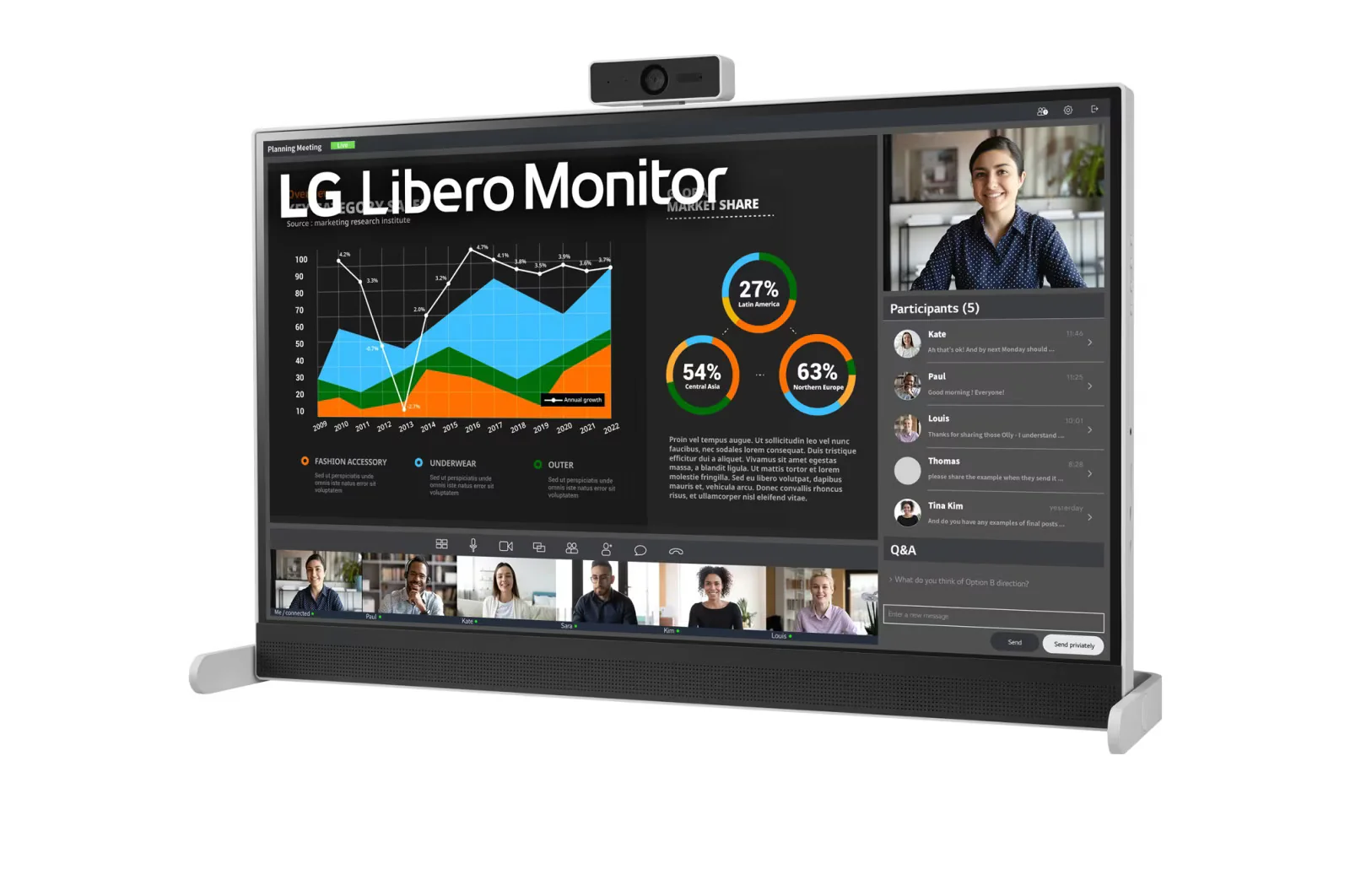 LG 27BQ70QC-S 27-inch QHD (2560 x 1440) IPS Libero Monitor with Detachable Full HD Webcam - Image 5