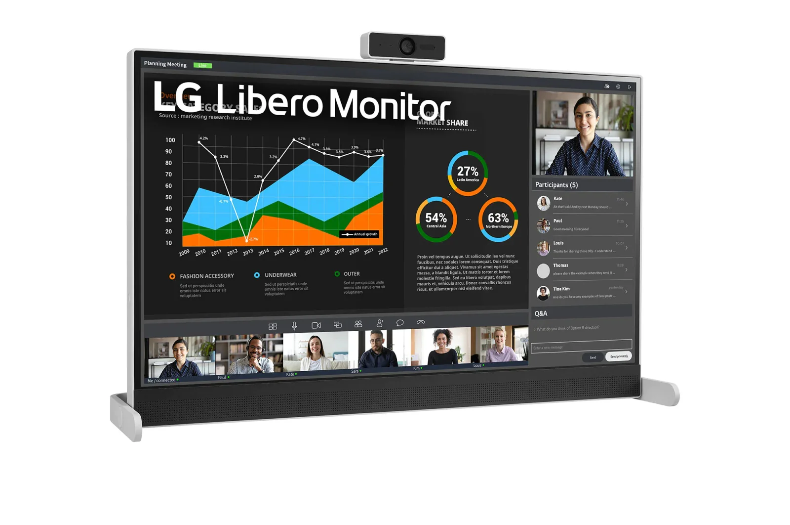 LG 27BQ70QC-S 27-inch QHD (2560 x 1440) IPS Libero Monitor with Detachable Full HD Webcam - Image 6