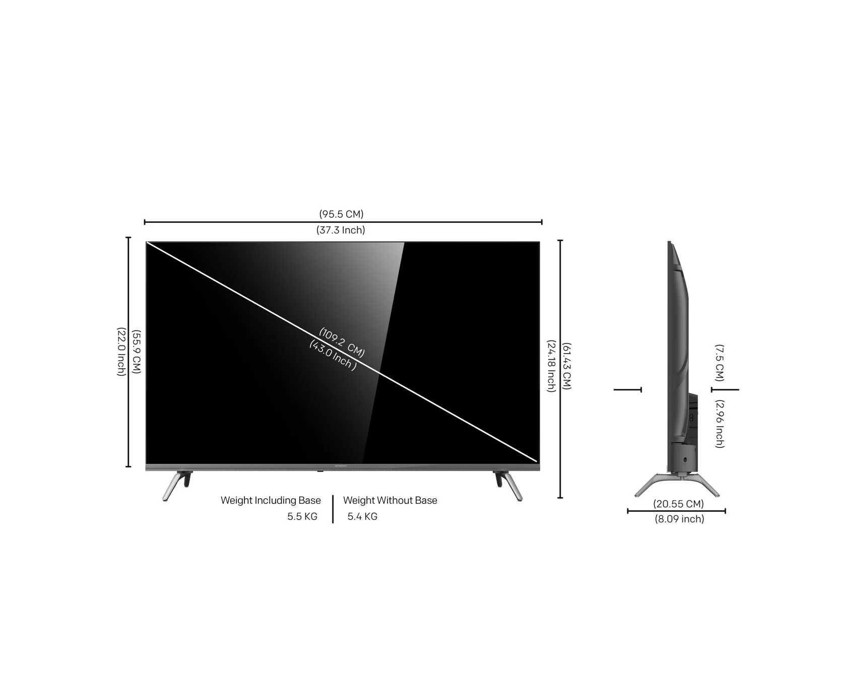 SKYWORTH 43E5500G - 43" 2K LED TV (Google TV) - Image 3