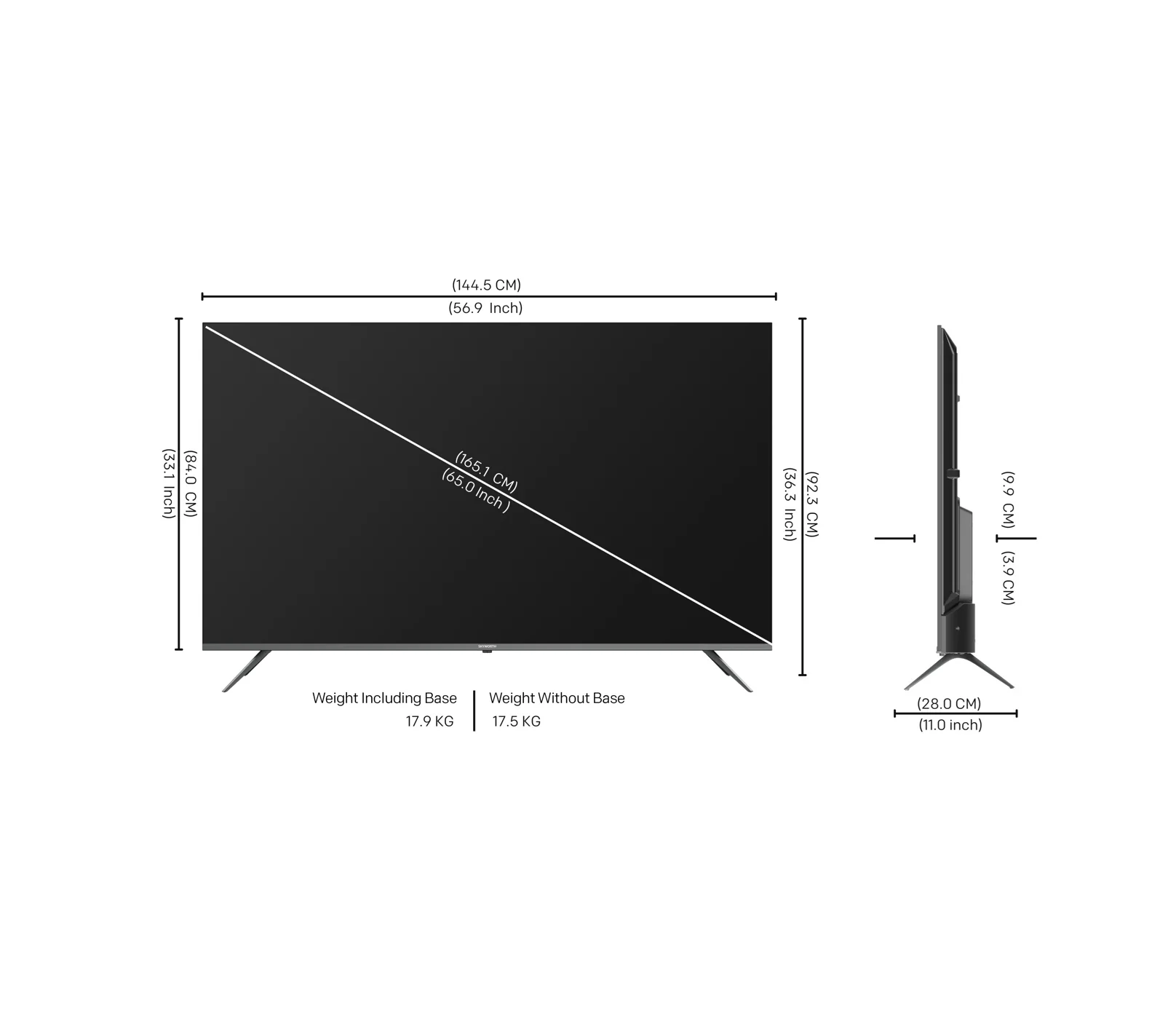 SKYWORTH 65G6500G - 65" UHD 4K LED TV (Google TV) - Image 4