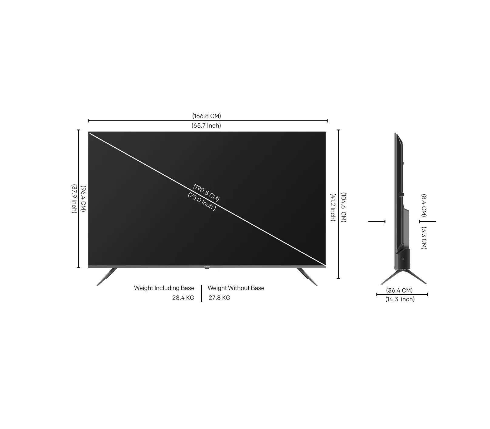 SKYWORTH 75G6500G - 75" UHD 4K LED TV (Google TV) - Image 4